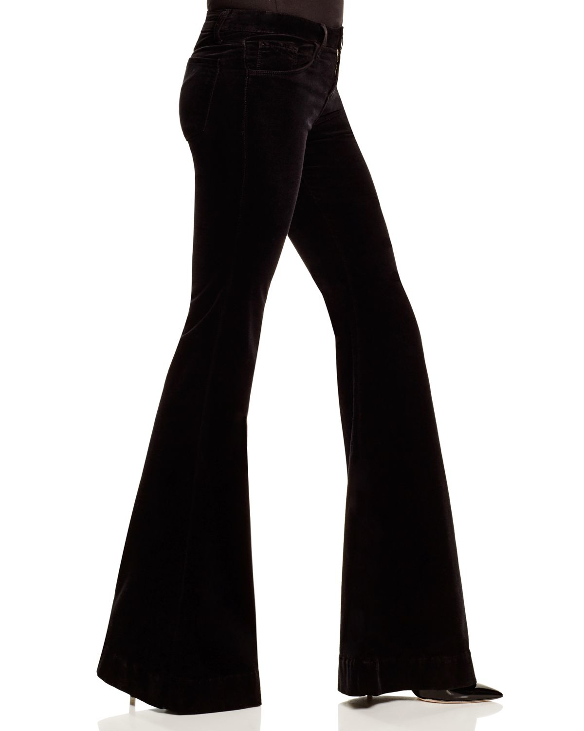 black velvet flare jeans