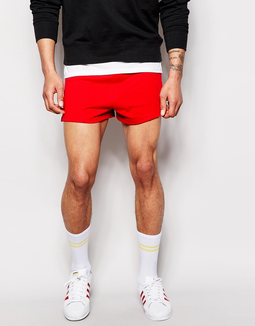 American apparel Lightweight Jersey Shorts in Red for Men Lyst
