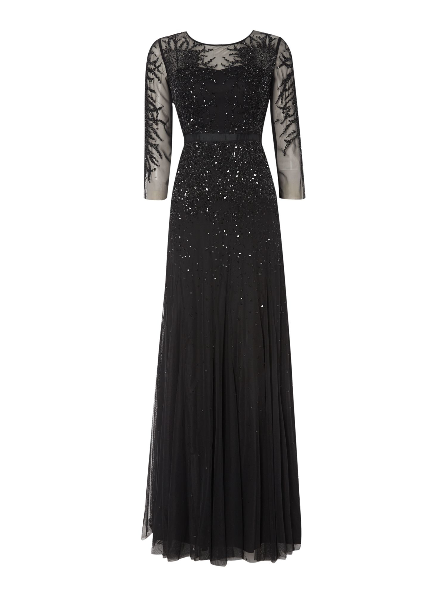adrianna papell black and white gown
