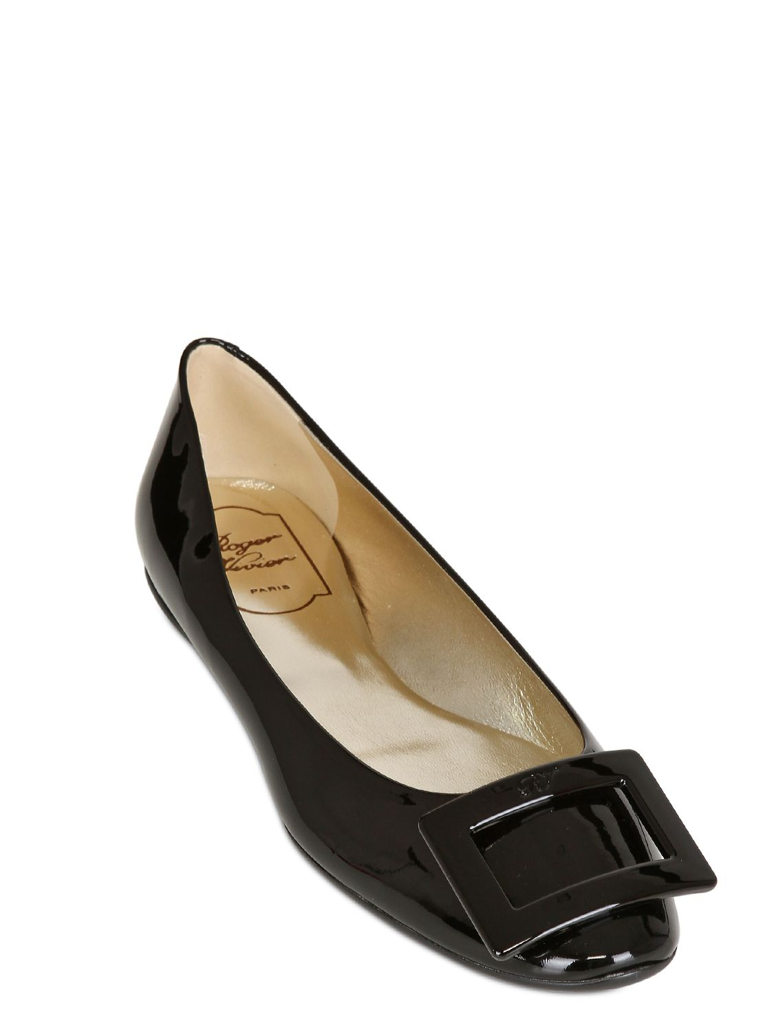 Lyst - Roger Vivier 10Mm Gommette Patent Leather Ballerinas in Black