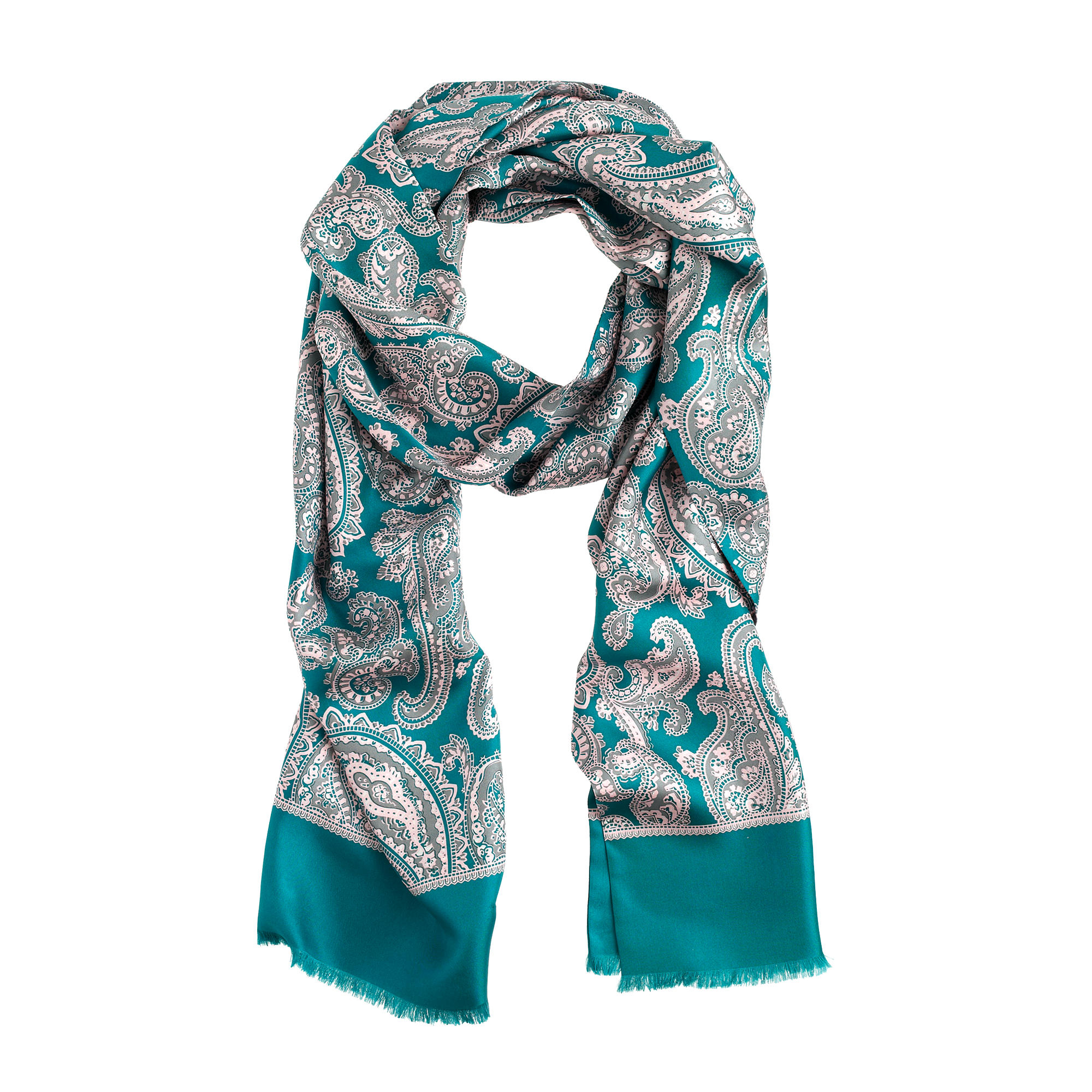 Lyst J.Crew Paisley Silk Scarf in Green