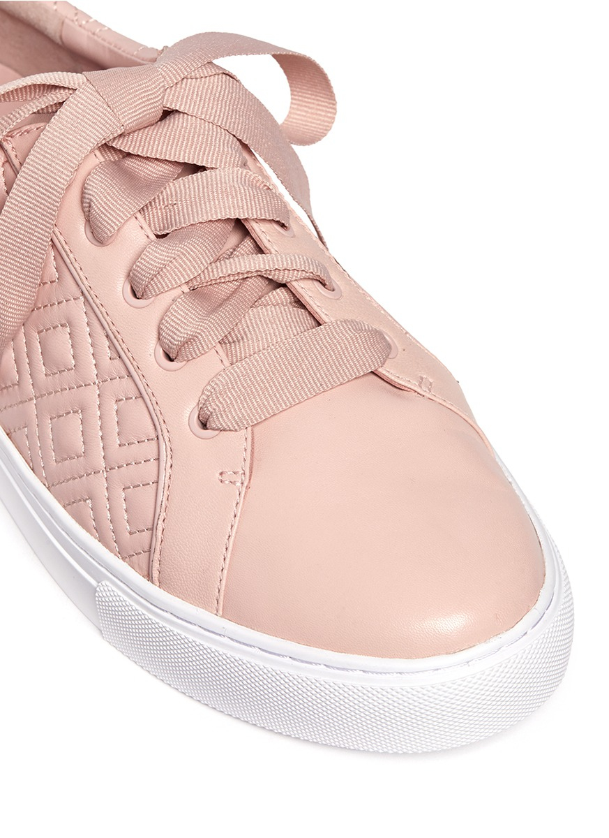 pink quilted sneakers