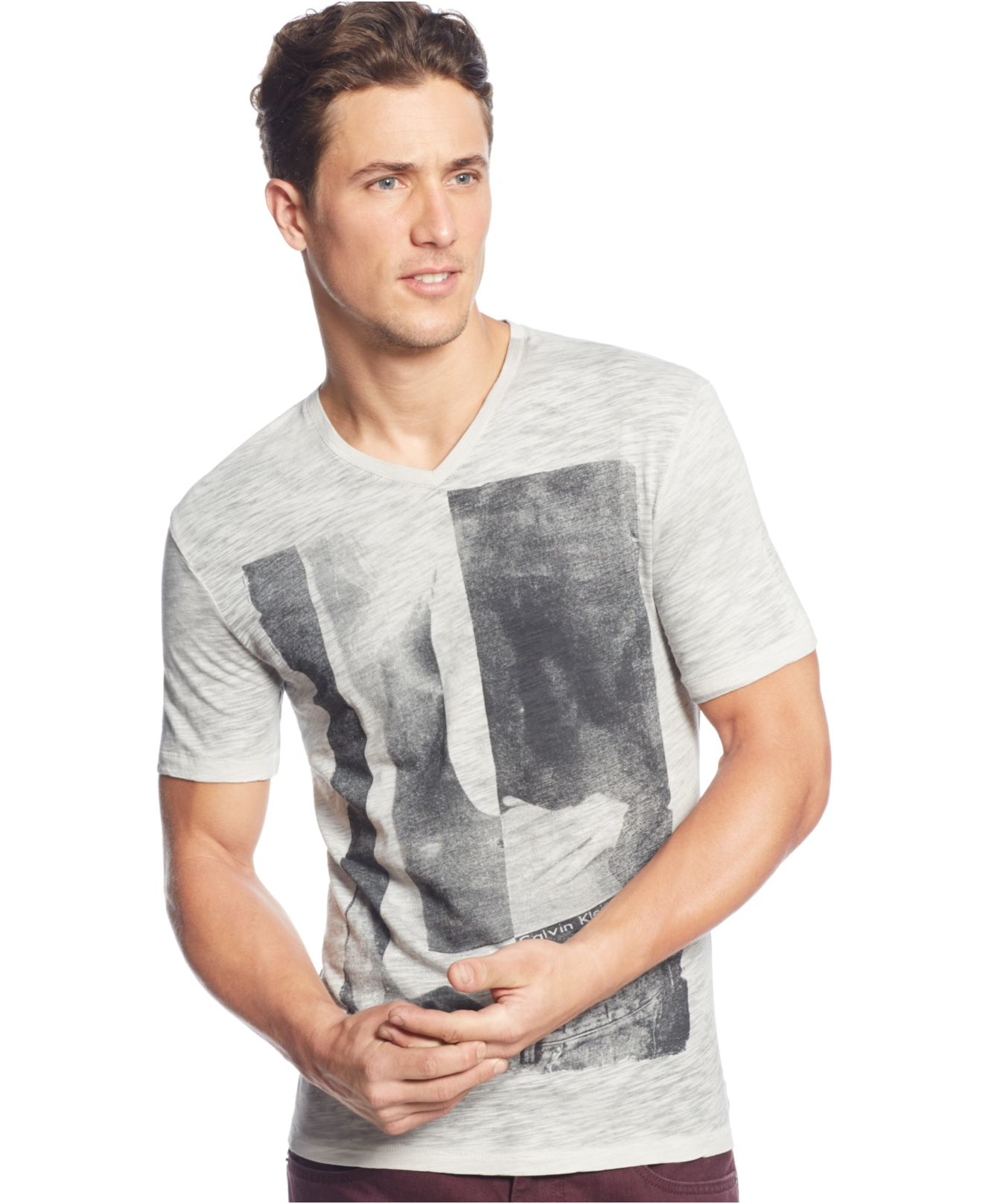 Lyst - Calvin Klein Jeans Love My Calvins V-neck T-shirt in Gray for Men