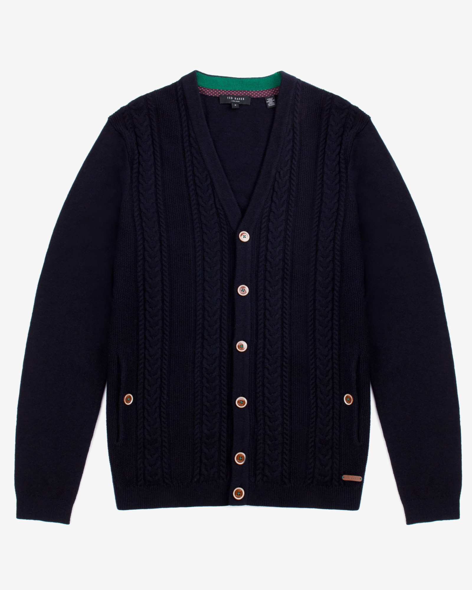 Ted Baker Cable Knit Cardigan in Blue for Men (Navy) | Lyst