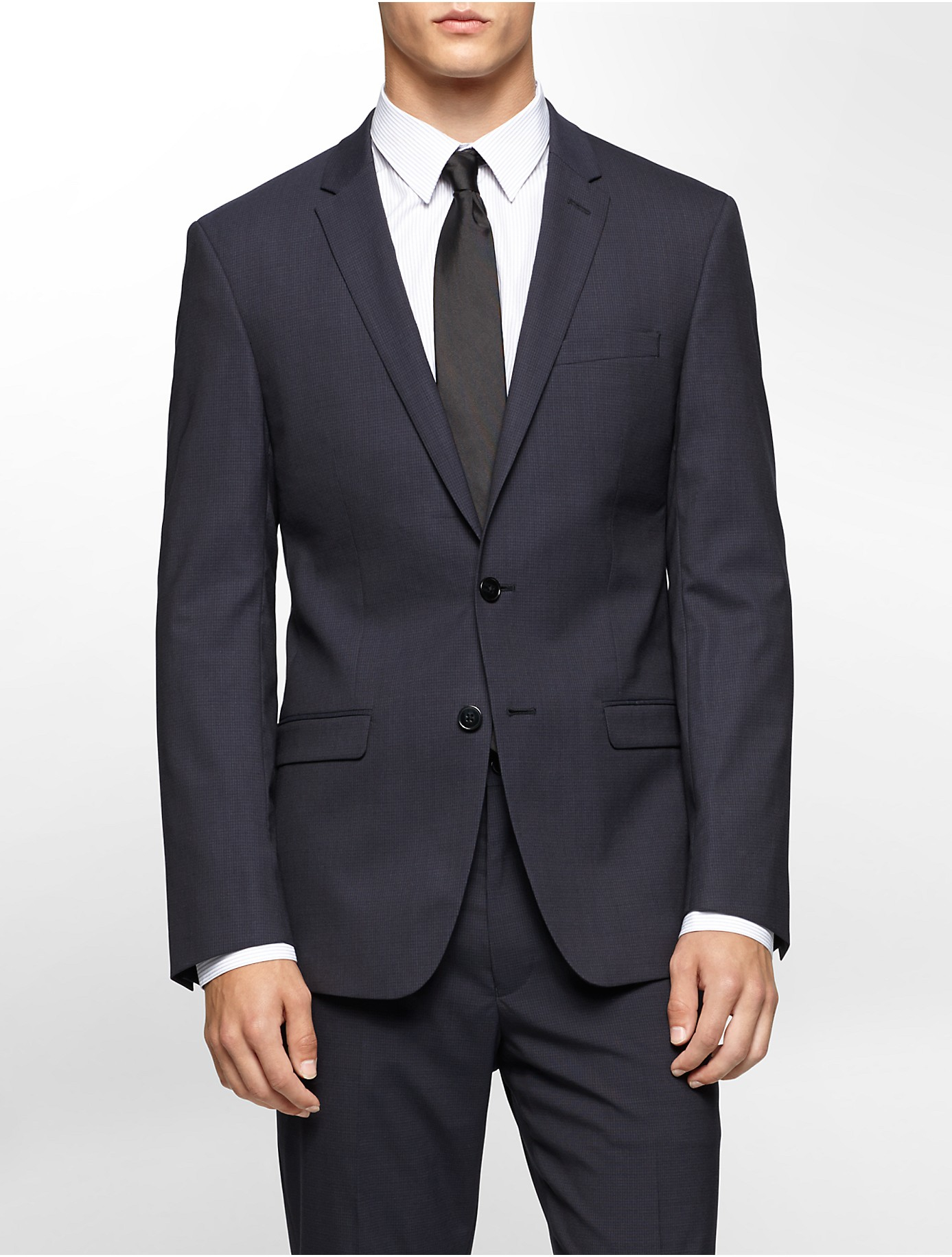 Lyst - Calvin Klein X Fit Ultra Slim Fit Navy Grid Suit Jacket in Blue