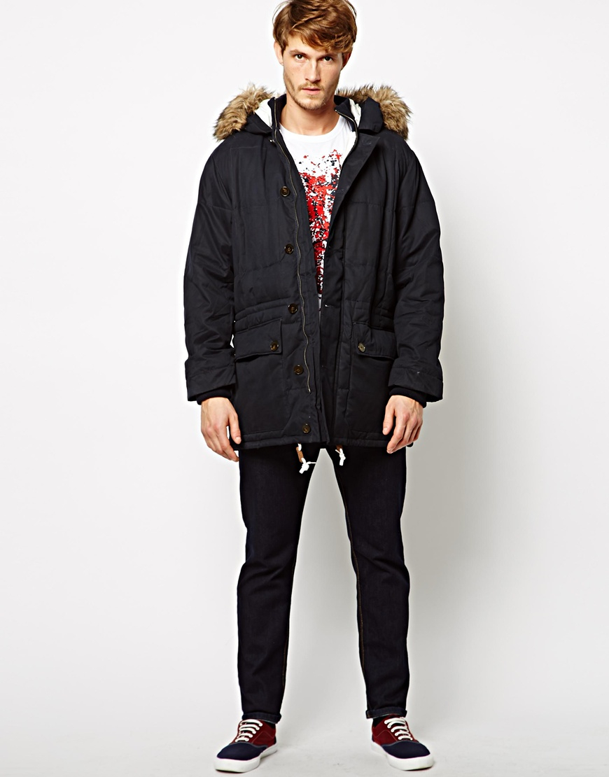 Lyst - French Connection Coat Antartica in Blue for Men