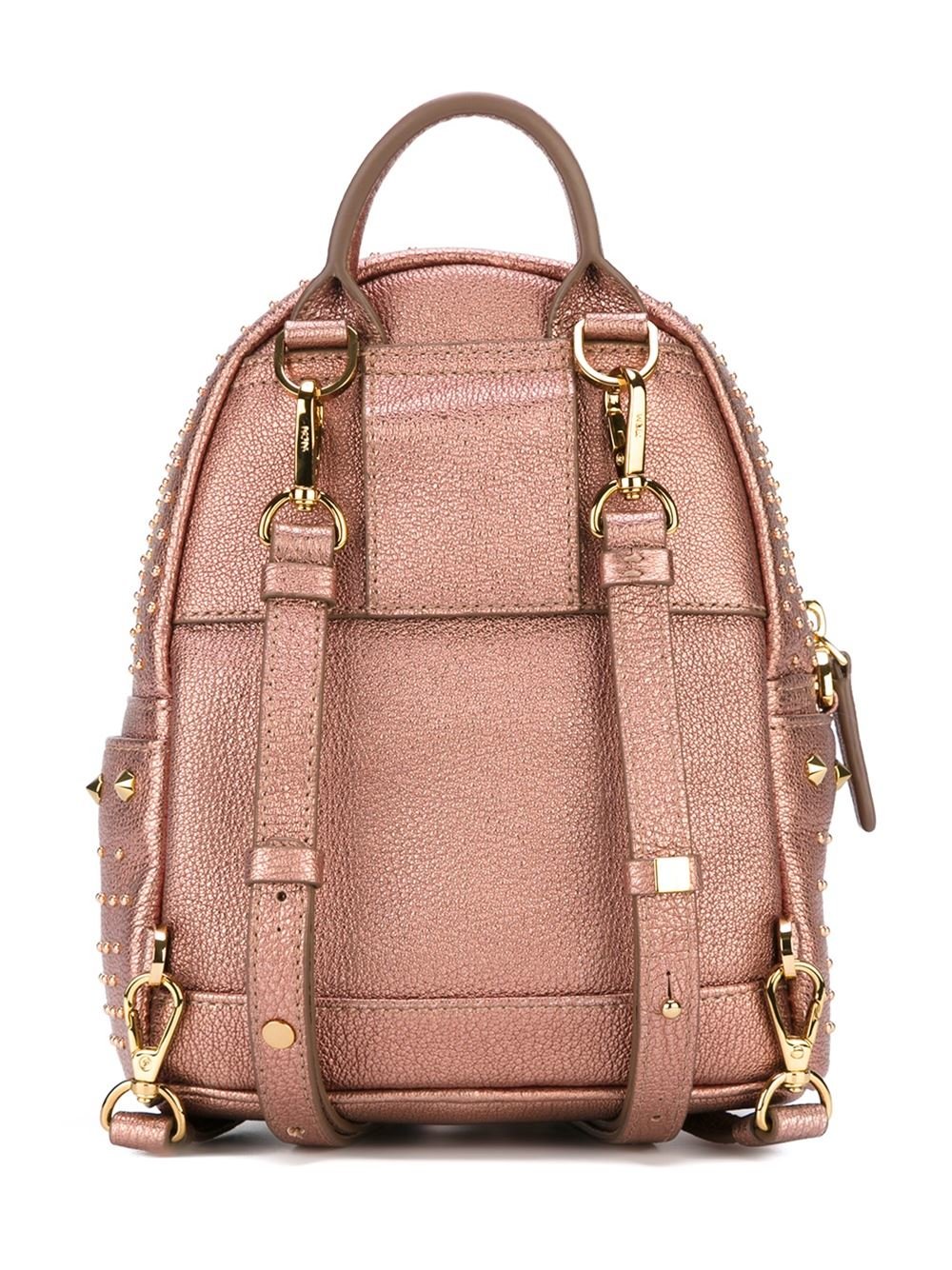 Mcm Embellished Studded Backpack in Pink (PINK & PURPLE) | Lyst