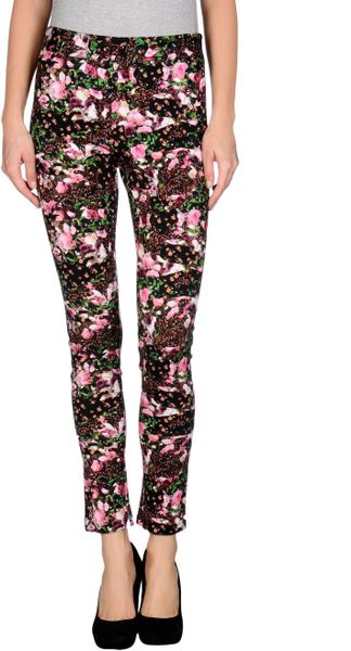 Givenchy Floral Straight Leg Trousers in Black | Lyst