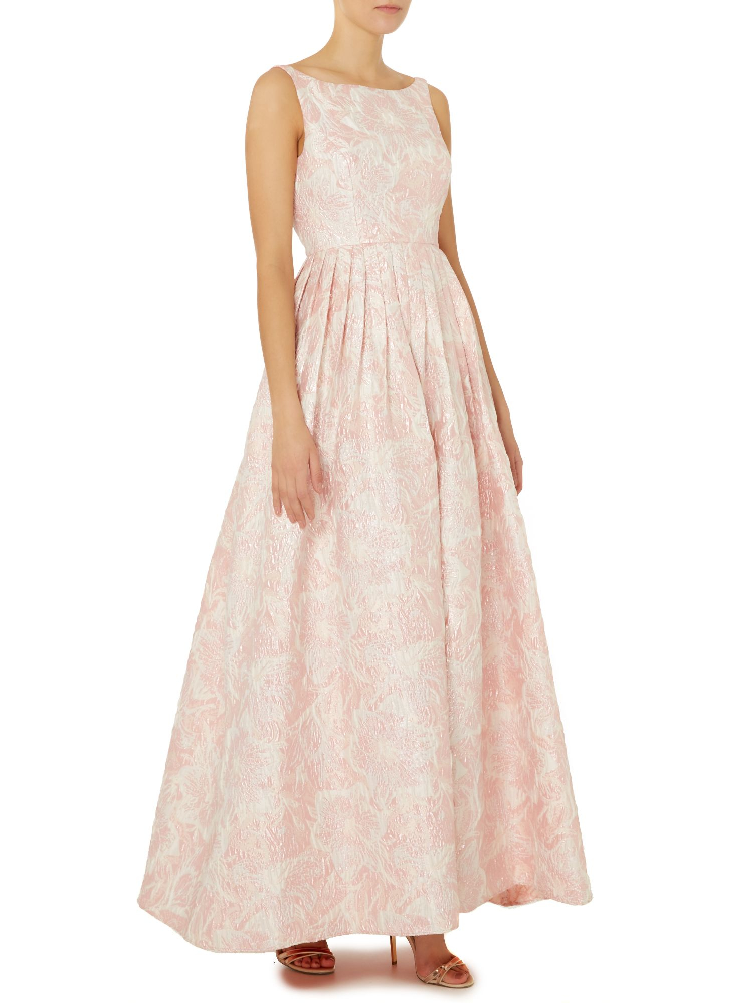 Adrianna papell Floral Fit And Flare Jacquard Maxi Dress