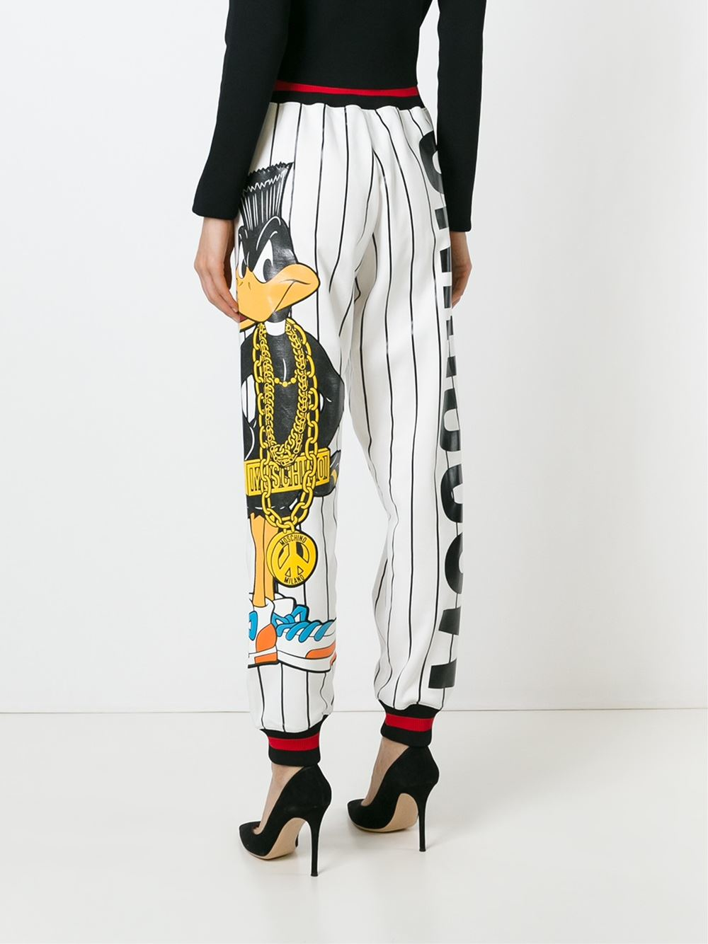 moschino tape cuffed track pants