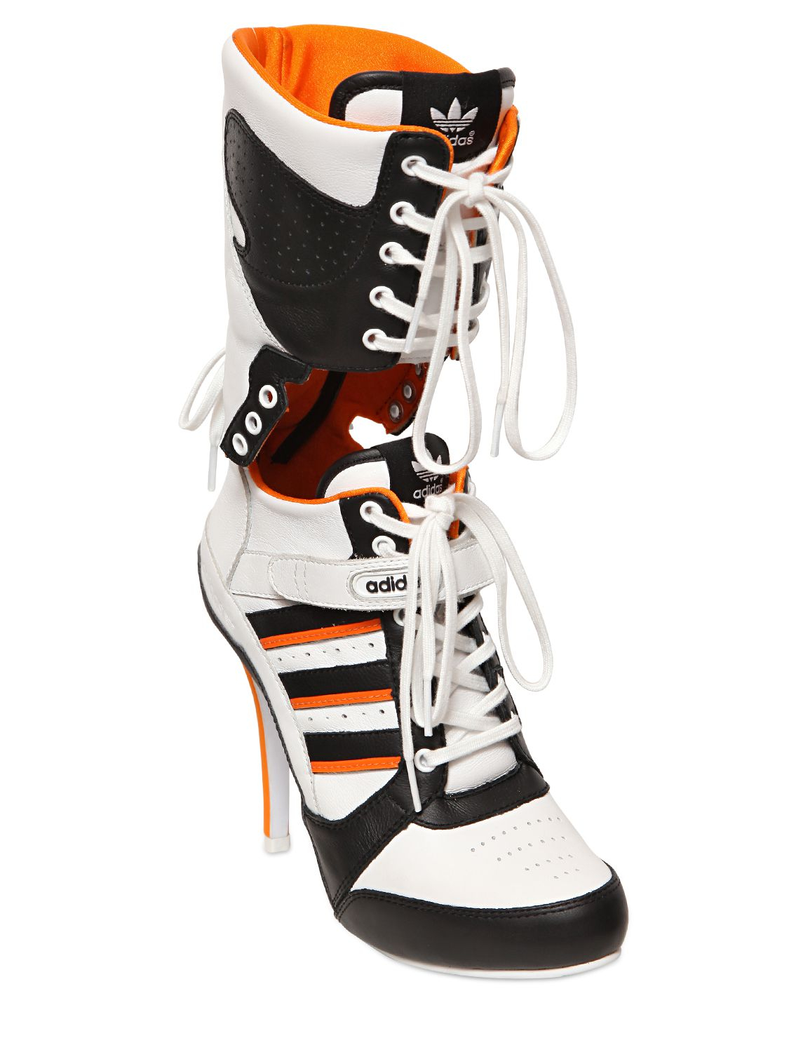 Jeremy Scott for adidas 130mm Js High Heel Leather Boots in Orange - Lyst