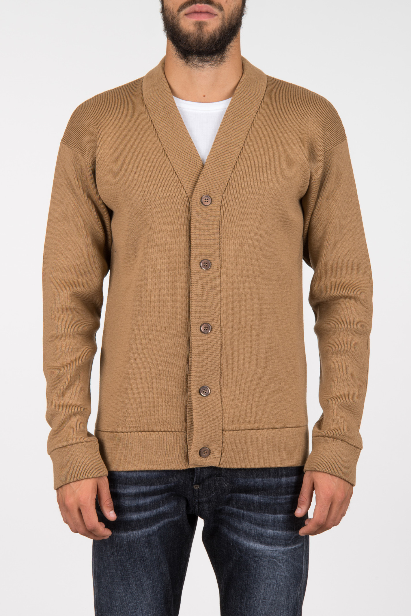 Prada Knit Wool Buttoned Cardigan in Brown for Men (CAMMELLO) | Lyst  