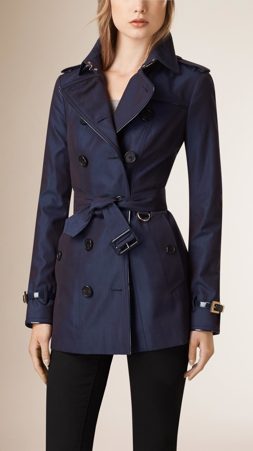 Burberry Cotton-Gabardine Trench Coat in Blue (sapphire blue) | Lyst