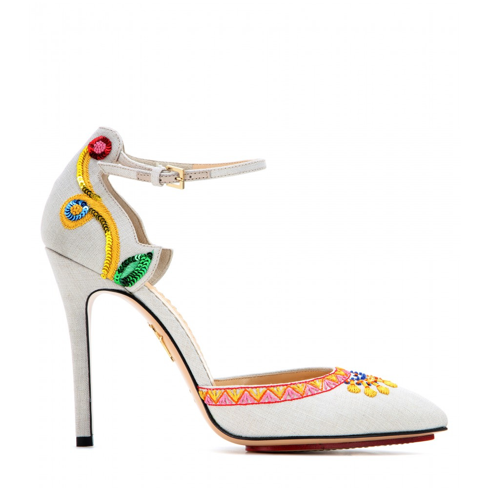 Lyst - Charlotte Olympia Celebration Celia Embroidered Pumps in White