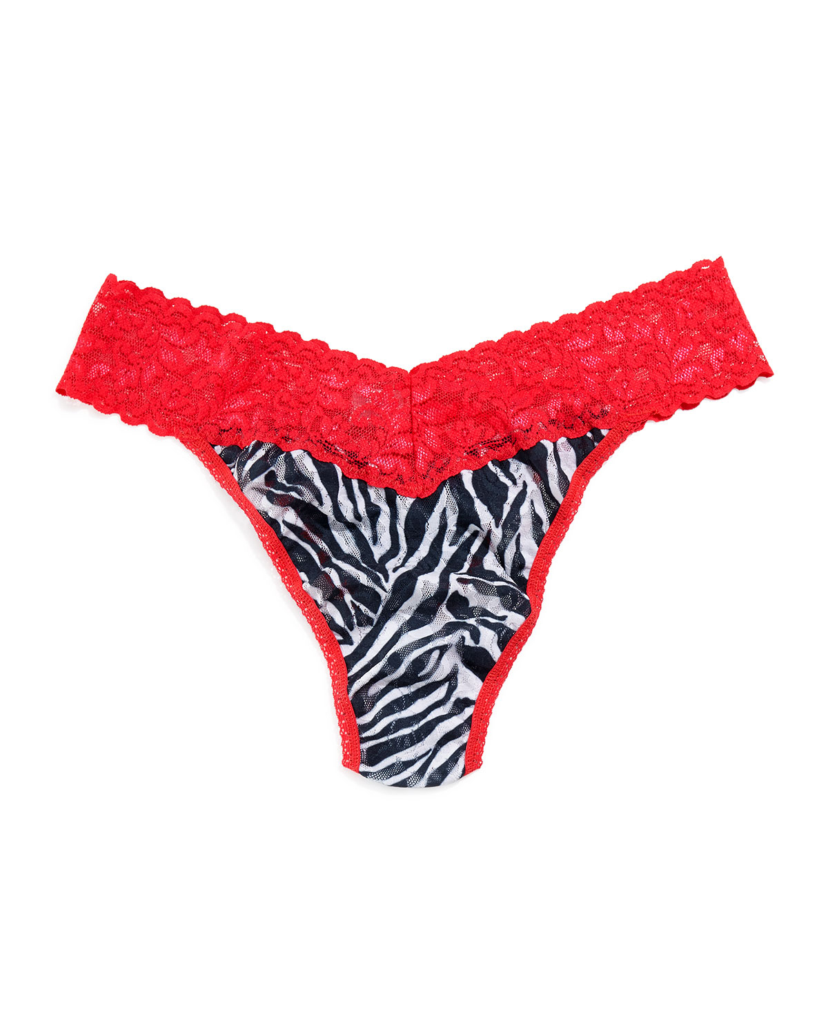 Hanky panky Zebraprint Originalrise Lace Thong in Red (zebra) | Lyst