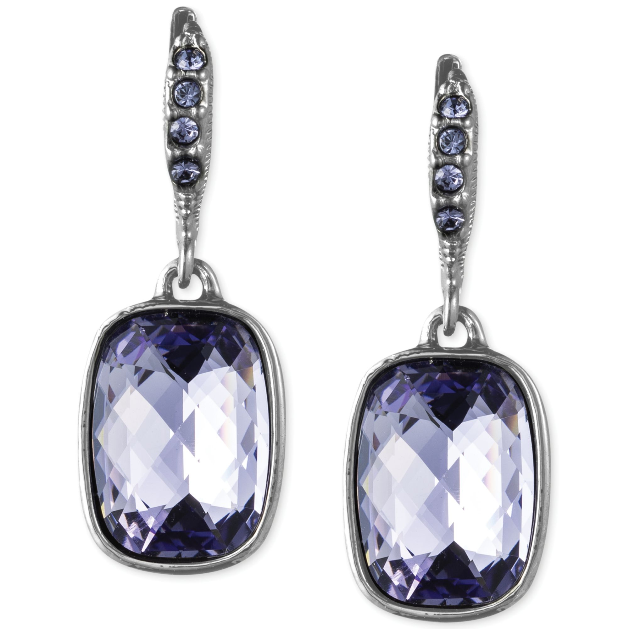 Givenchy Hematitetone Tanzanite Glass Crystal Drop Earrings in Blue | Lyst