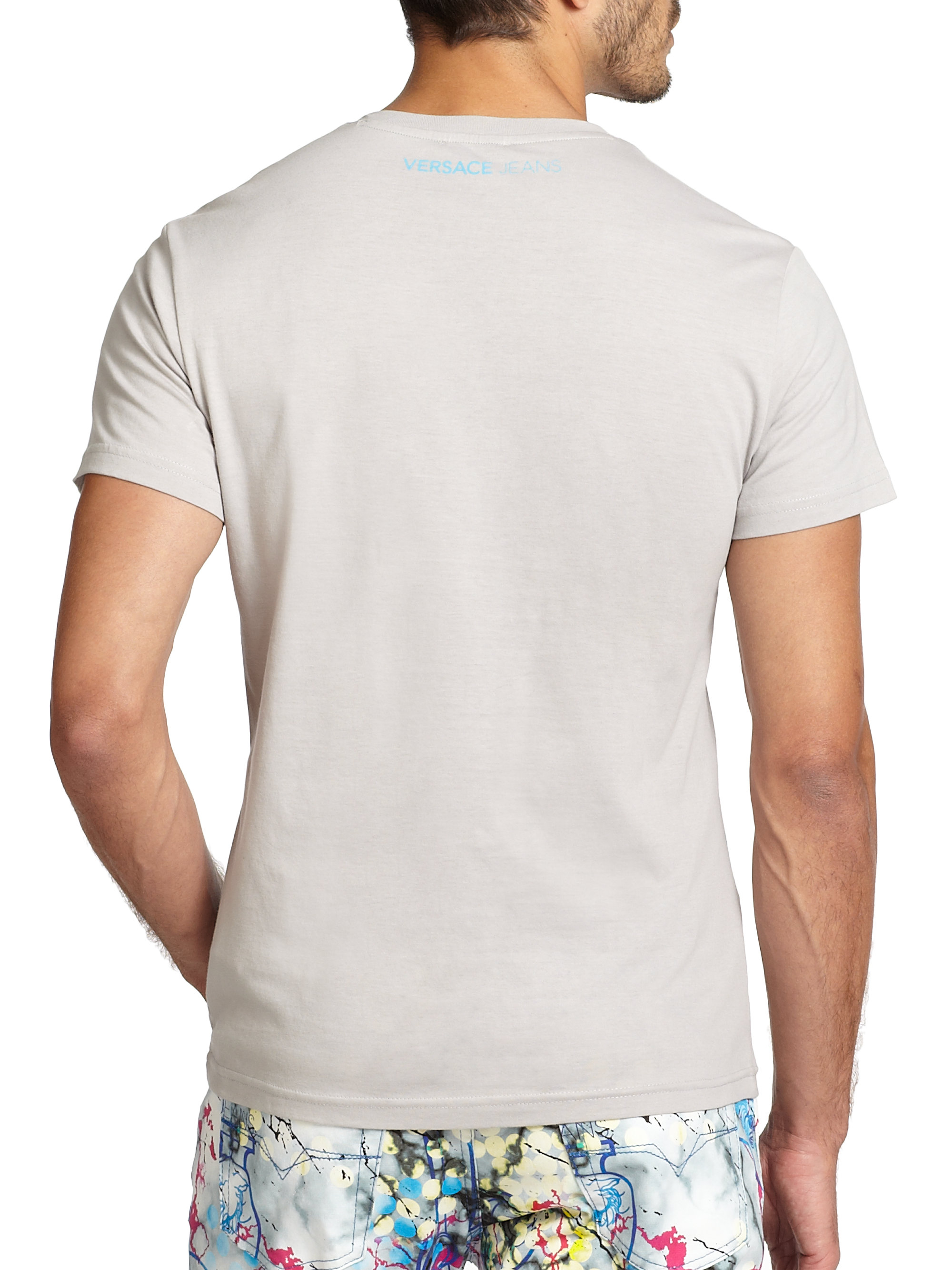 men's versace v neck t shirt