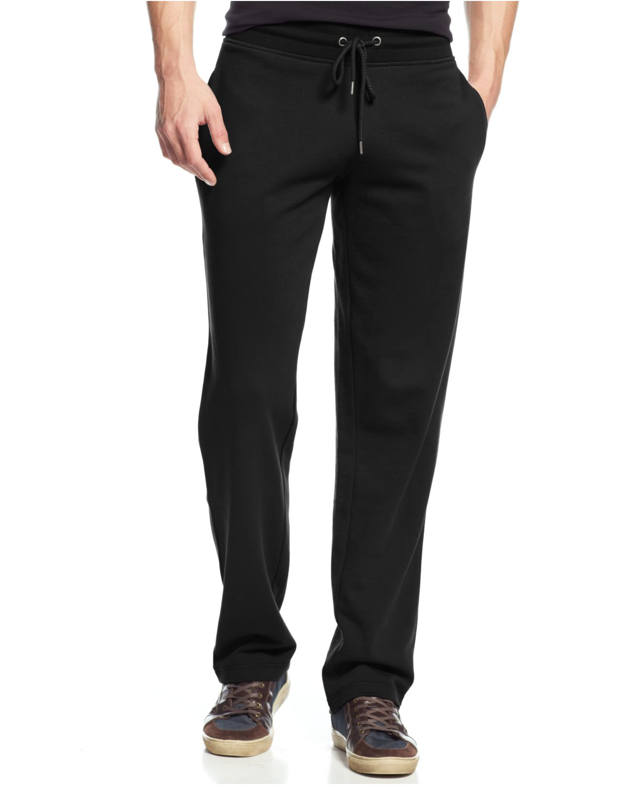 mens black fleece pants