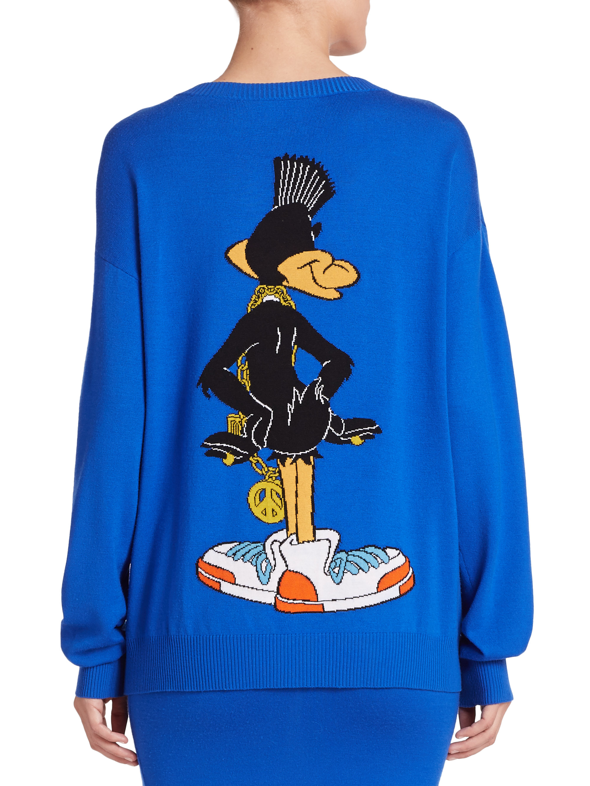 Lyst - Moschino Daffy Duck Wool Sweater in Blue