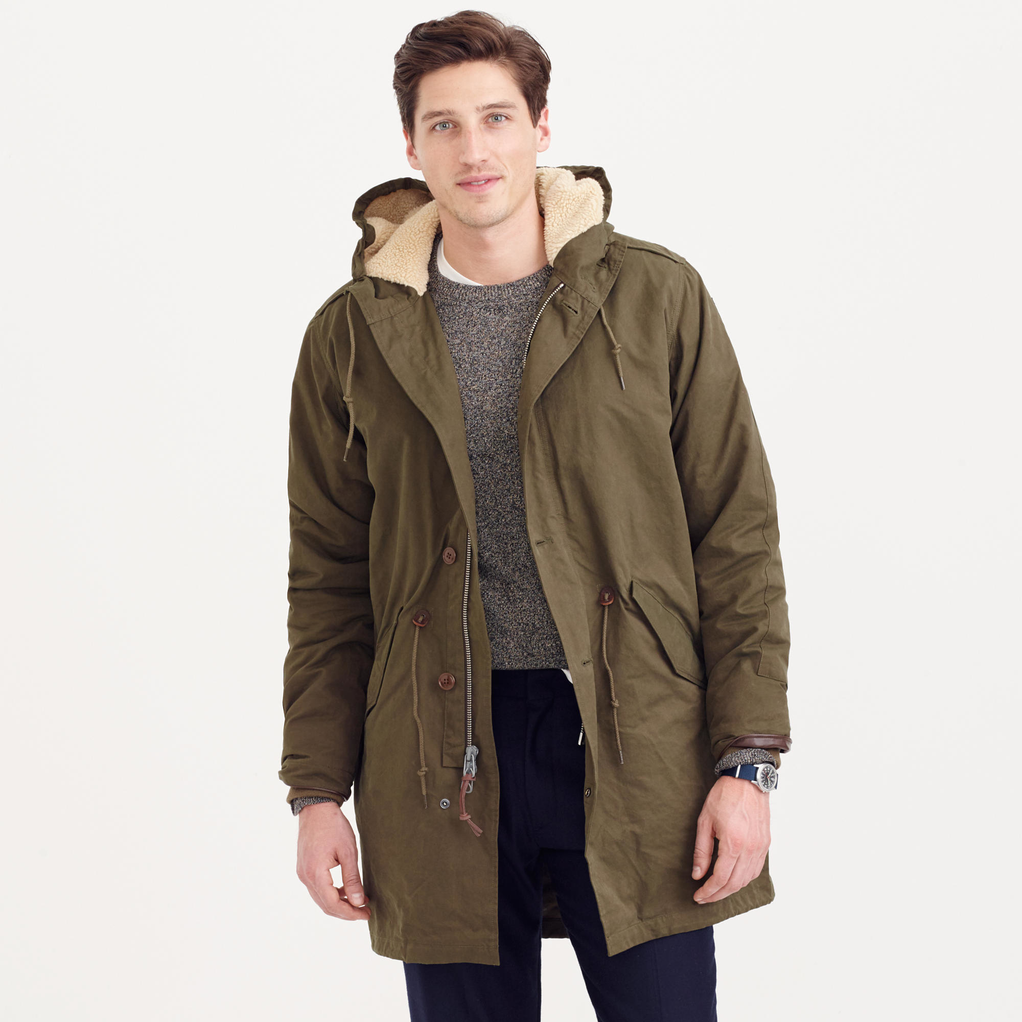 J.crew Hooded Fishtail Parka With Primaloft in Green for Men | Lyst