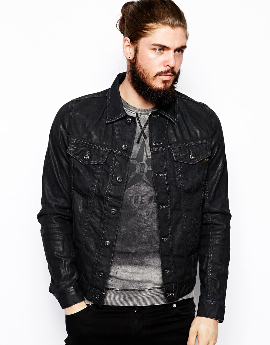 Lyst - Diesel Denim Jacket in Black for Men