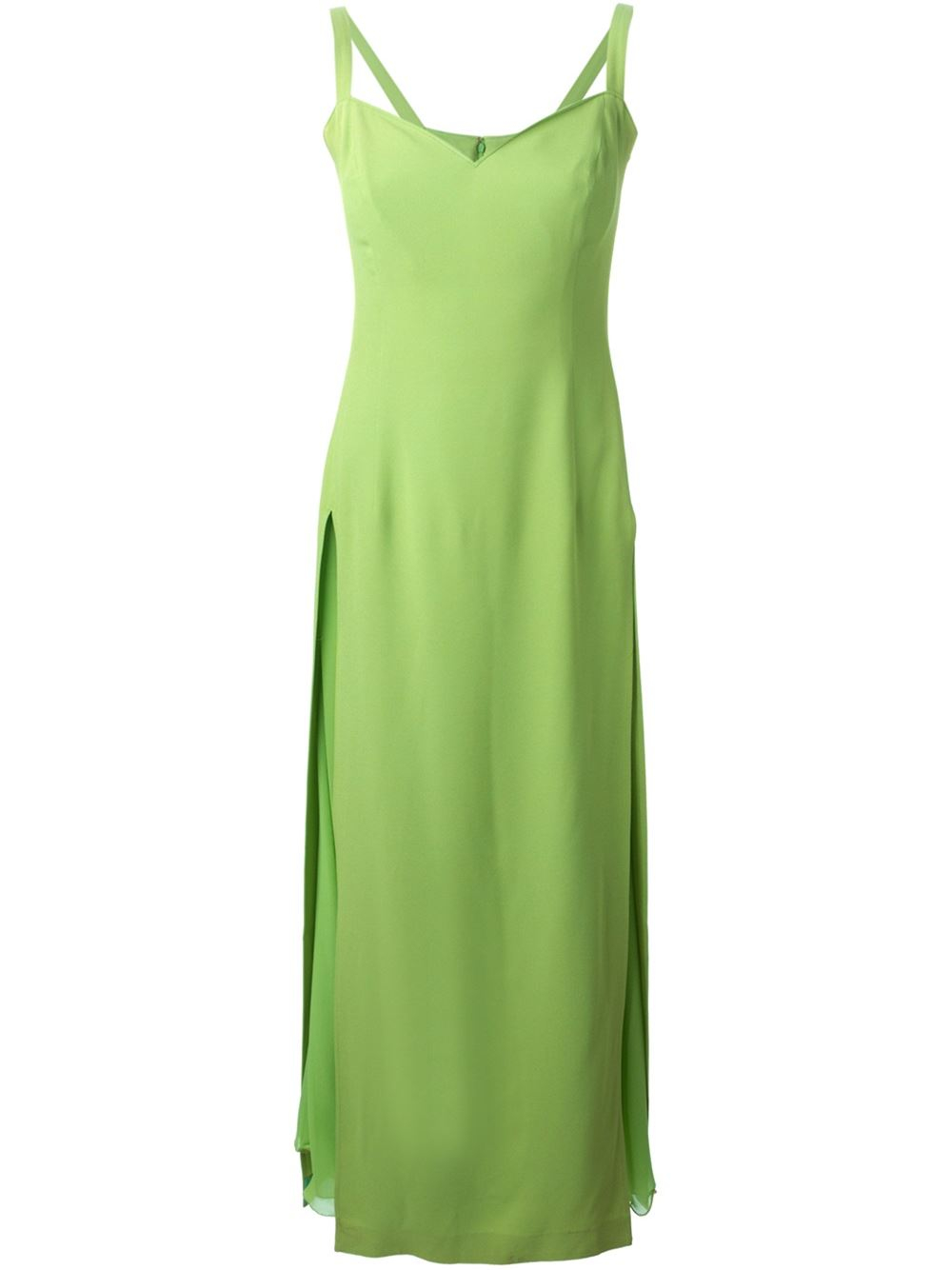Versace Side Slit Dress in Green | Lyst