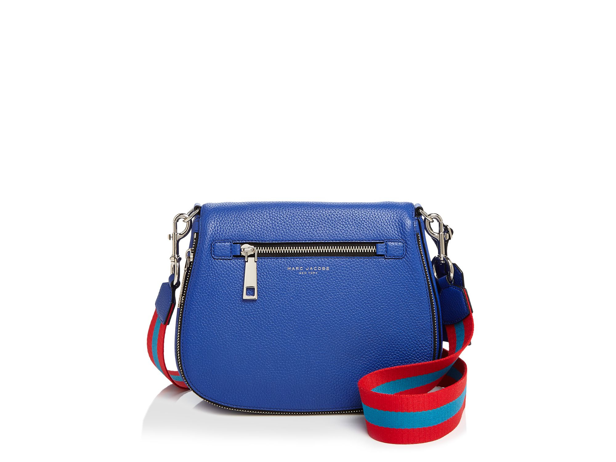 Marc Jacobs Leather Gotham City Saddle Bag In Cobalt Blue