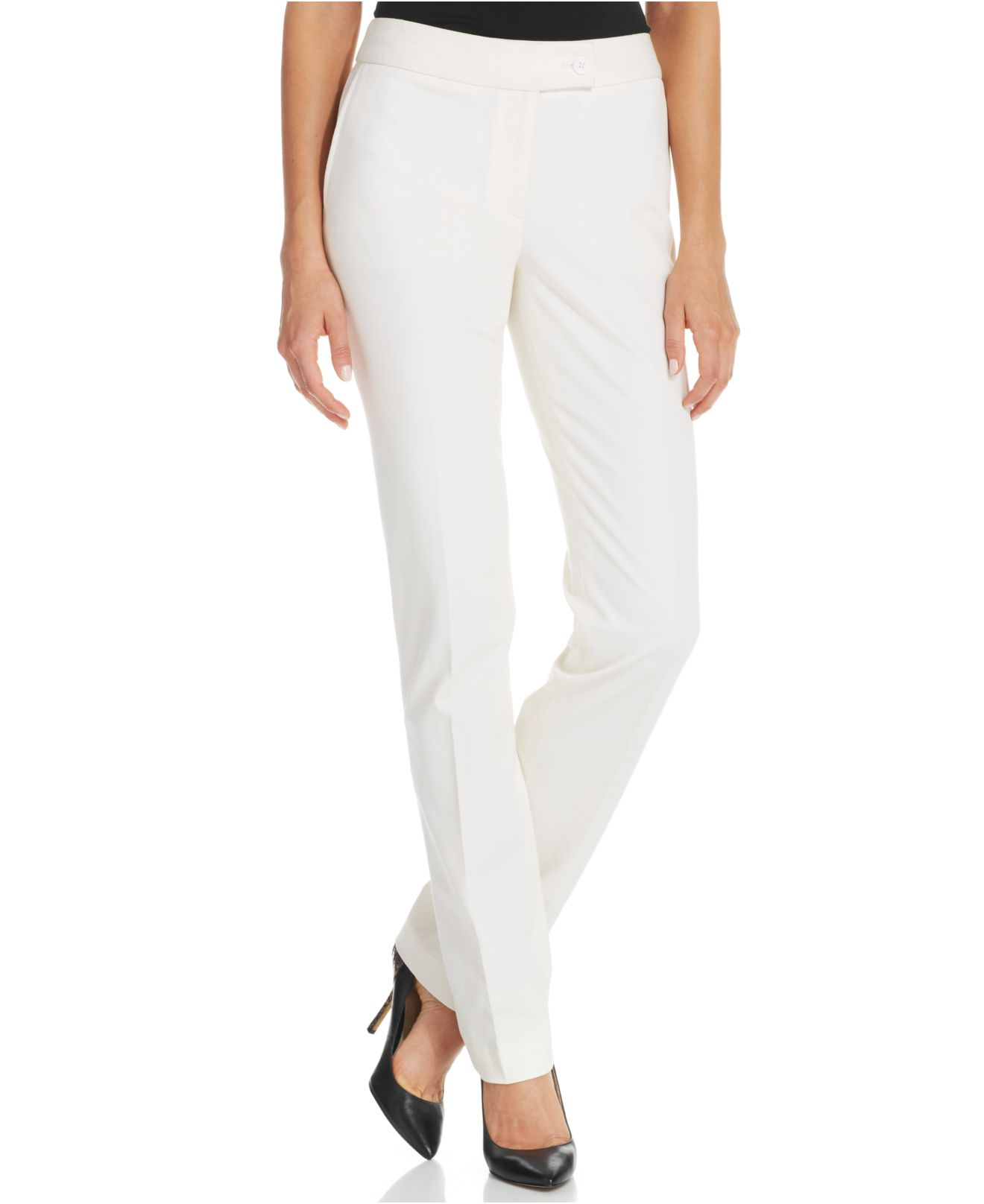 womens white straight leg pants