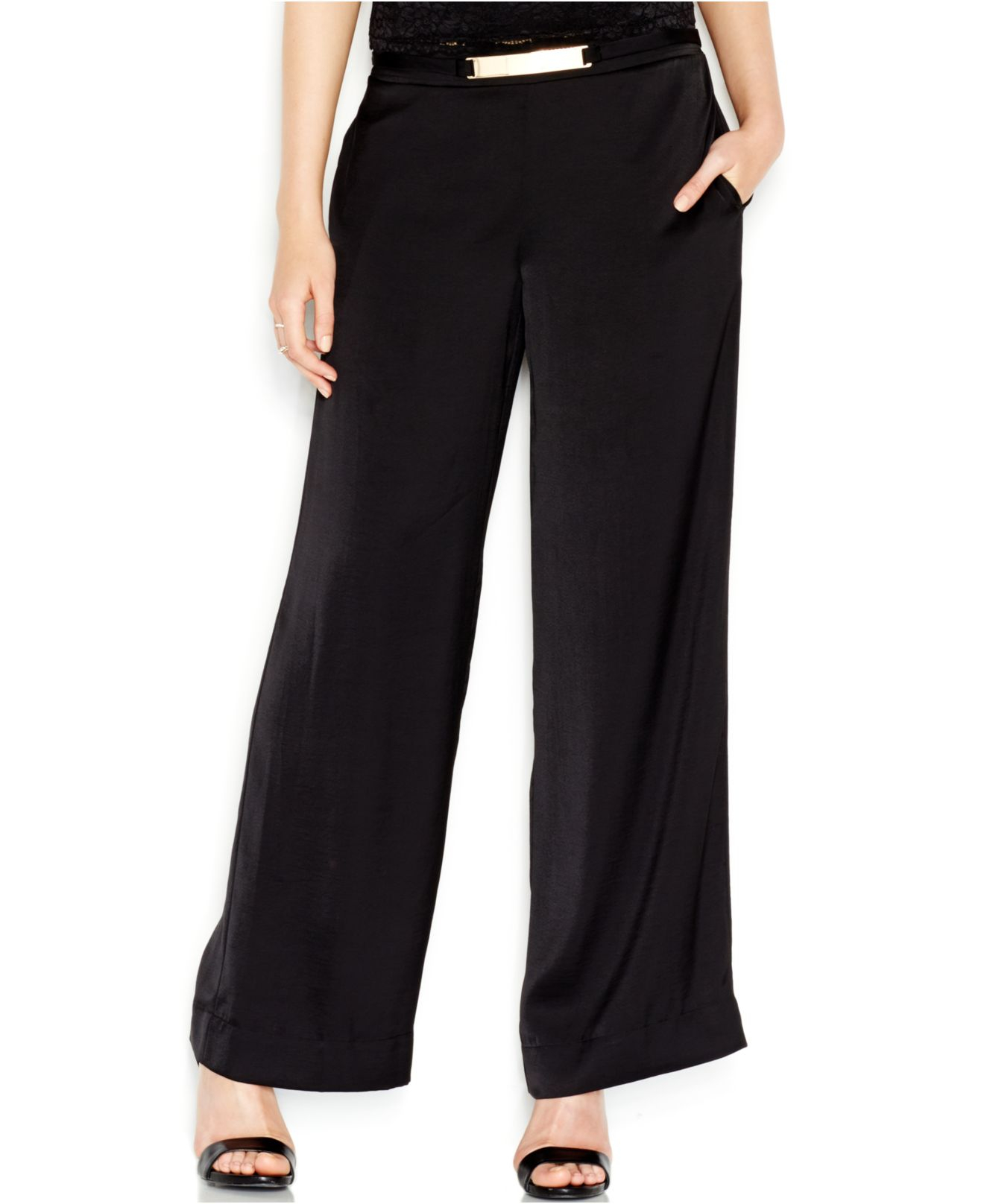Lyst - Guess Palazzo Pants in Black