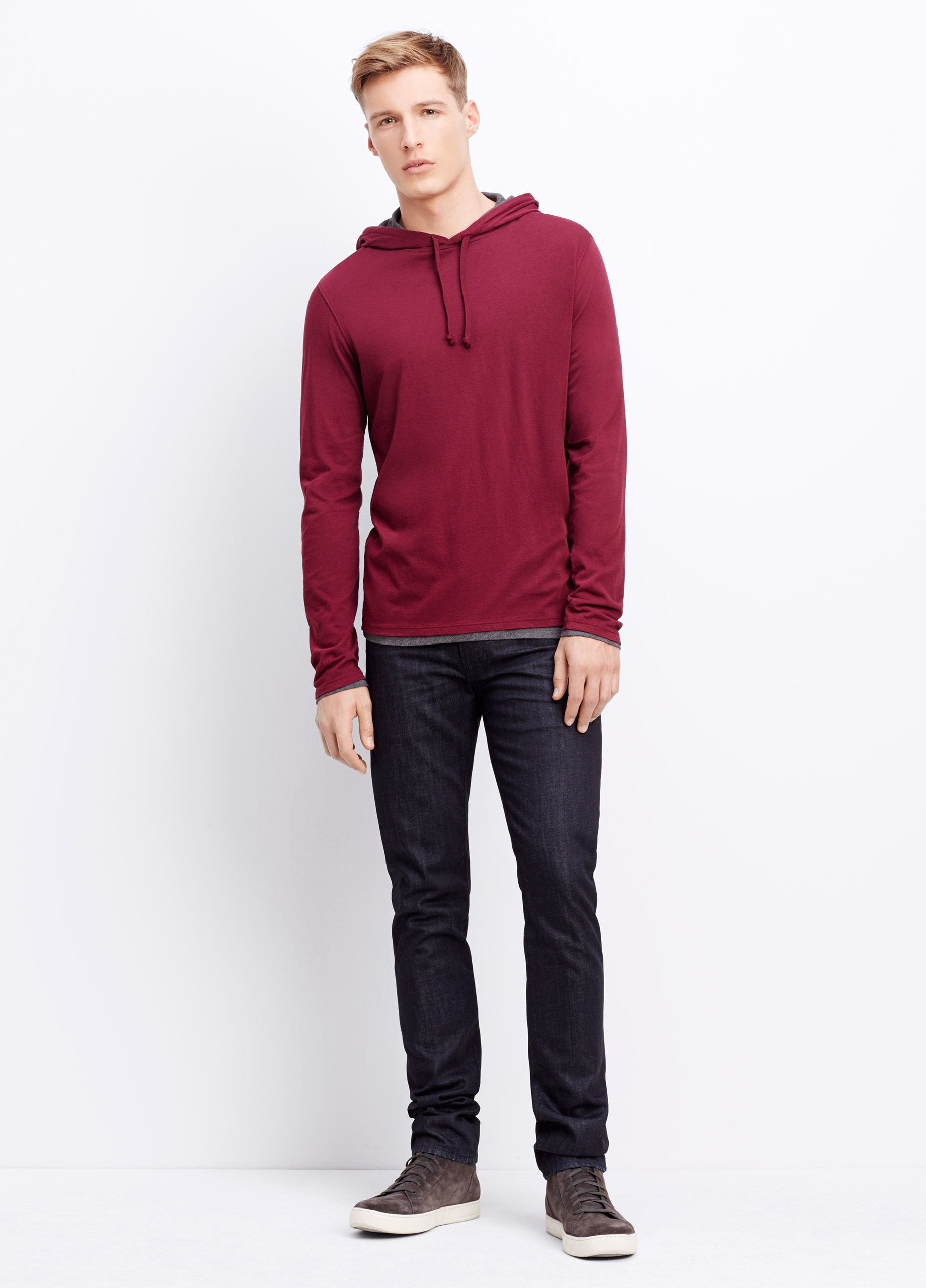 vince double layer hoodie