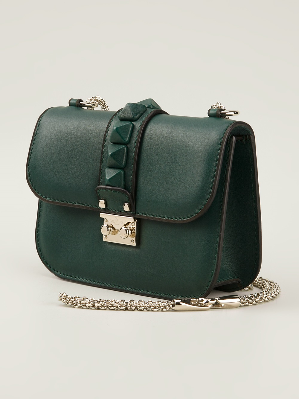 Lyst - Valentino Glam Lock Shoulder Bag in Green