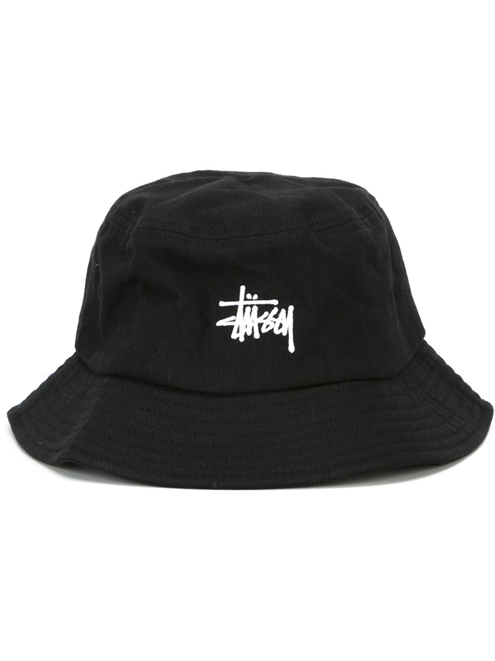 Stussy Logo Embroidered Bucket Hat in Black for Men | Lyst