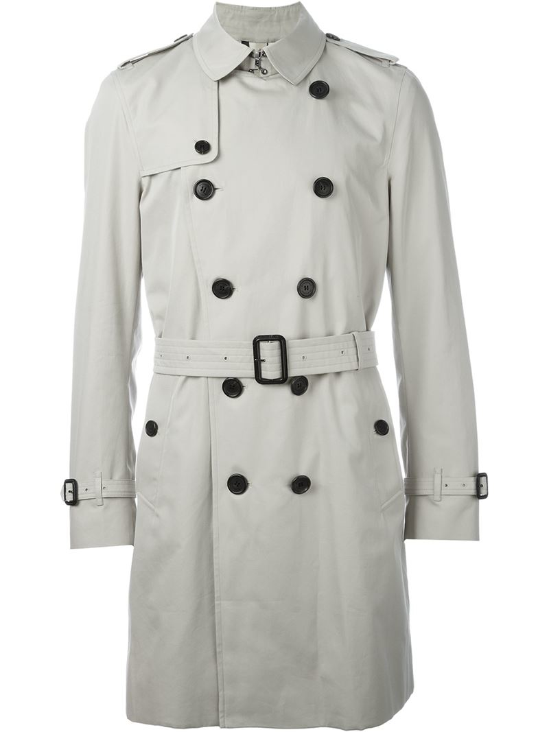 Burberry Classic Trench Coat in Gray for Men | Lyst