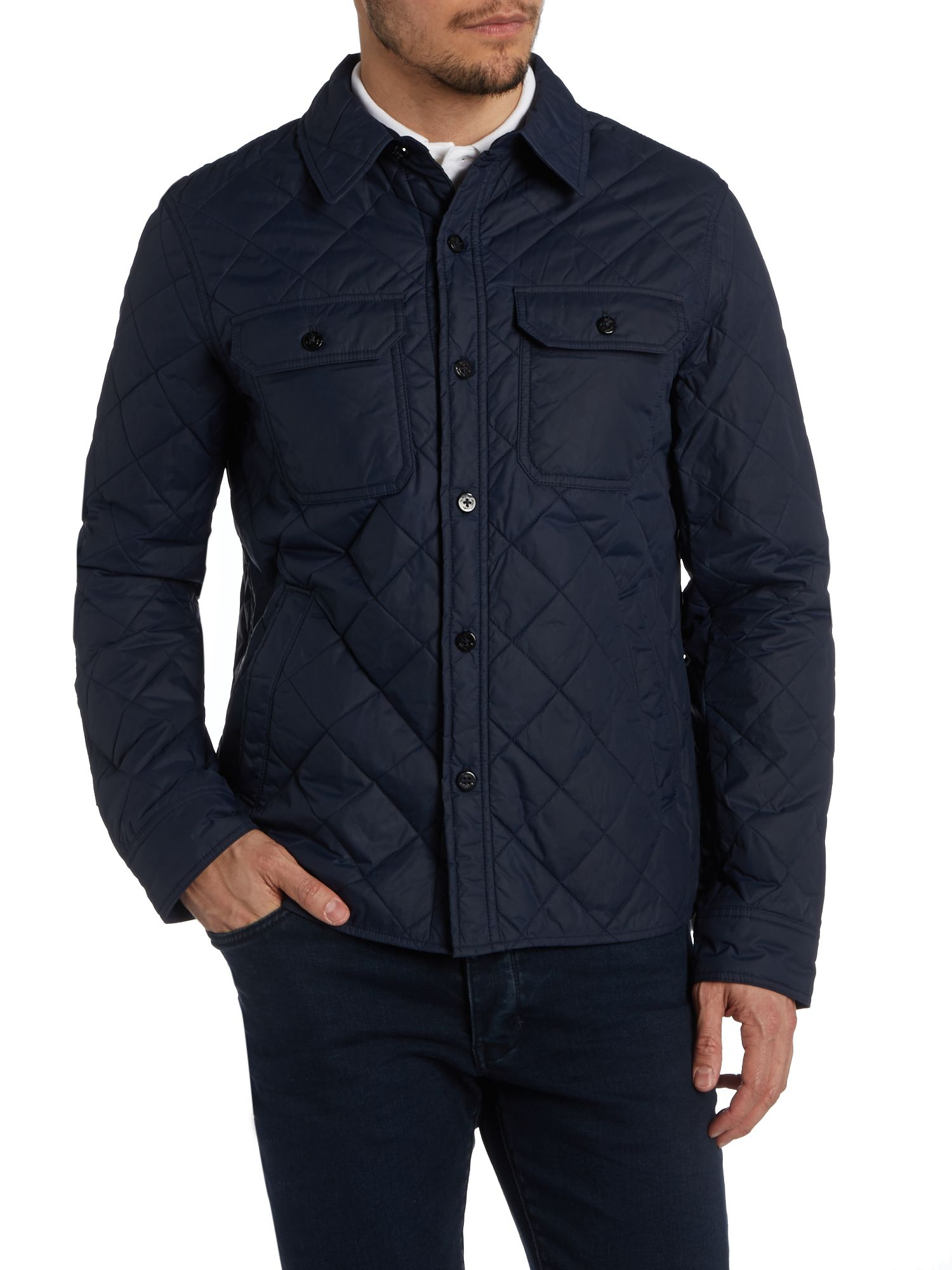 Polo ralph lauren Quilted Shirt Jacket in Blue for Men (Navy) | Lyst