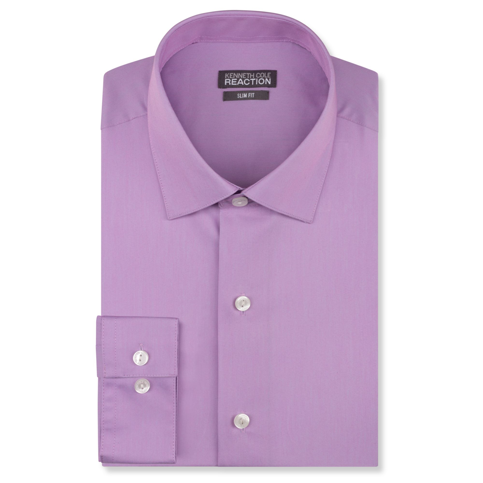 Kenneth Cole Reaction Slimfit Solid Dress Shirt in Pink for Men (Petal ...