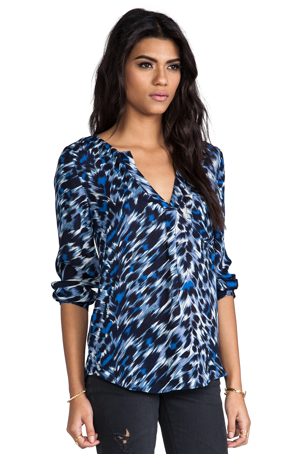 Lyst - Joie Deon Animal Print Blouse in Blue
