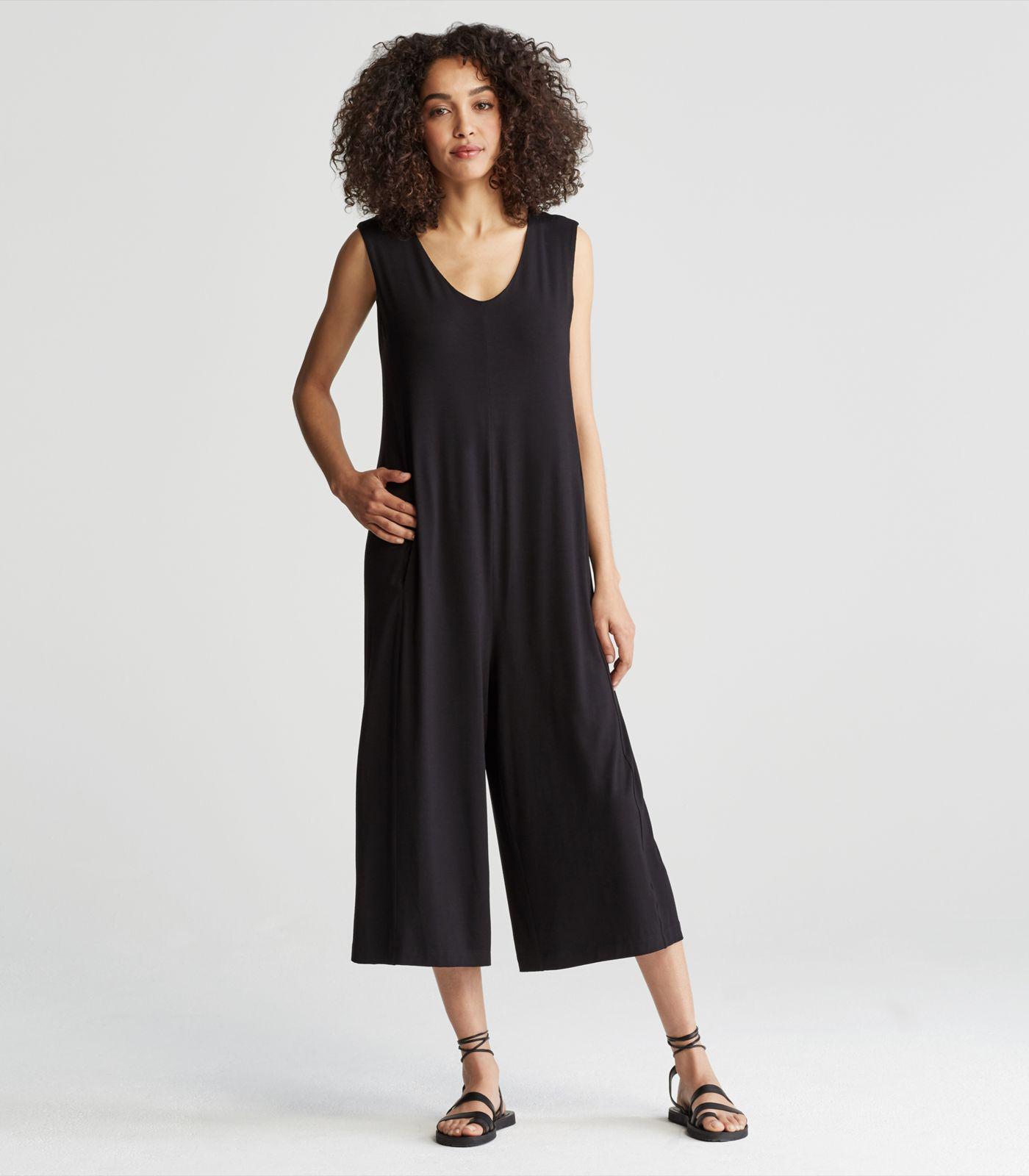 v neck cropped jumpsuit