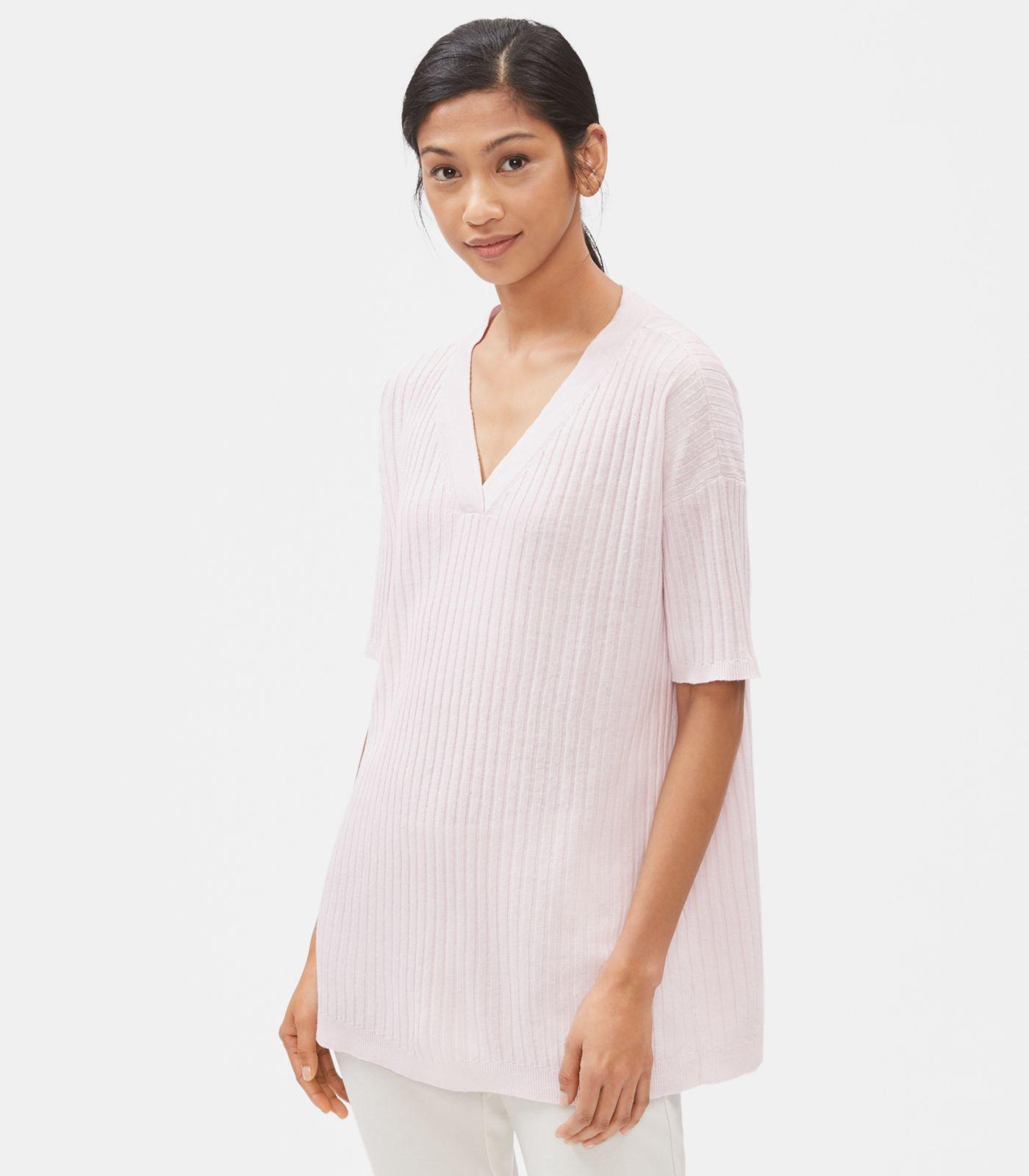 Eileen Fisher Organic Linen Cotton Vneck Tunic Lyst