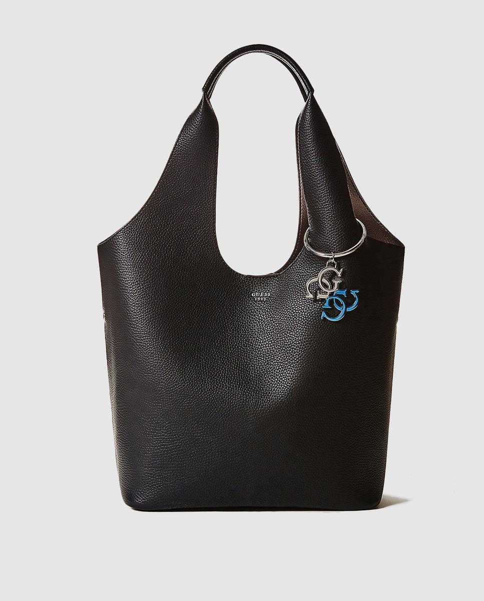 Guess Black Hobo Bag With Pendant Detail In Lyst Guess Women S Black Hobo Bag