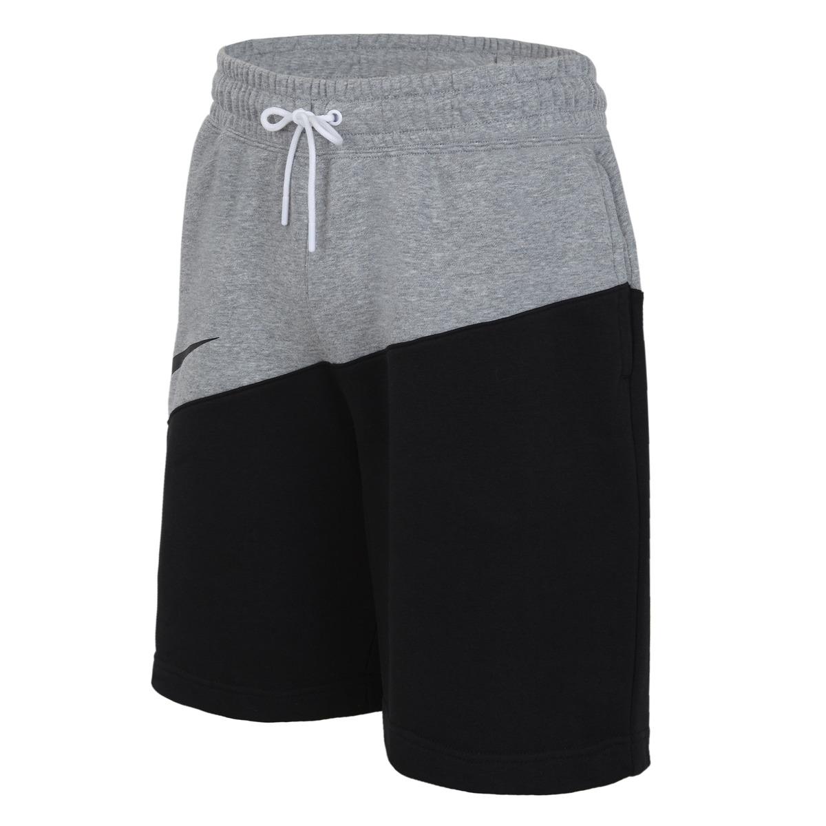 Nike Cotton Sportswear Swoosh Shorts in Black / Grey (Gray) for Men - Lyst