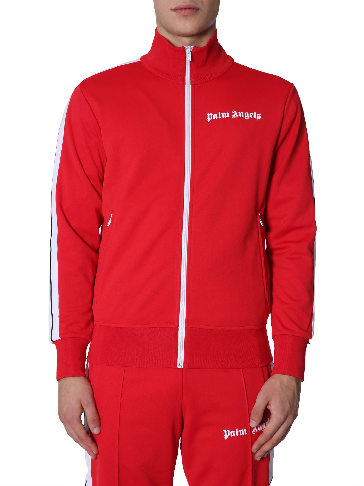 Palm Angels Track Jacket With Contrasting Band in Red for Men - Lyst