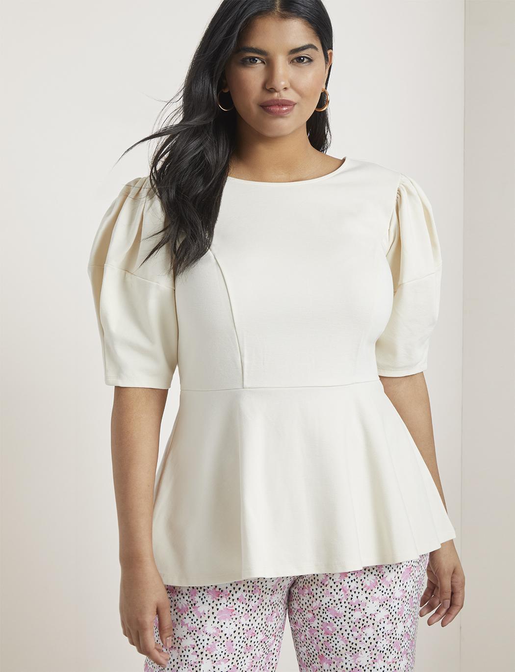 peplum white top