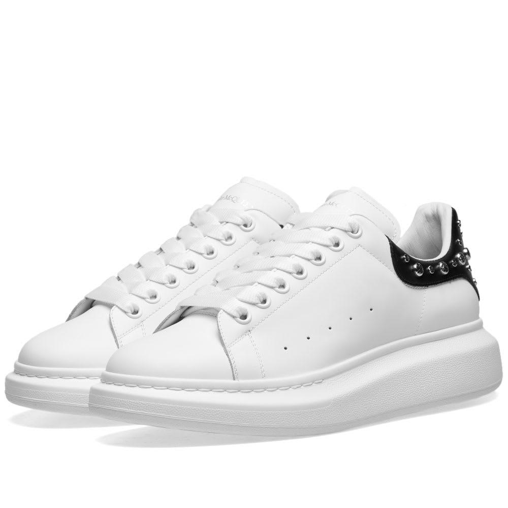 Alexander McQueen Studded Heel Wedge Sole Sneaker in White for Men - Lyst