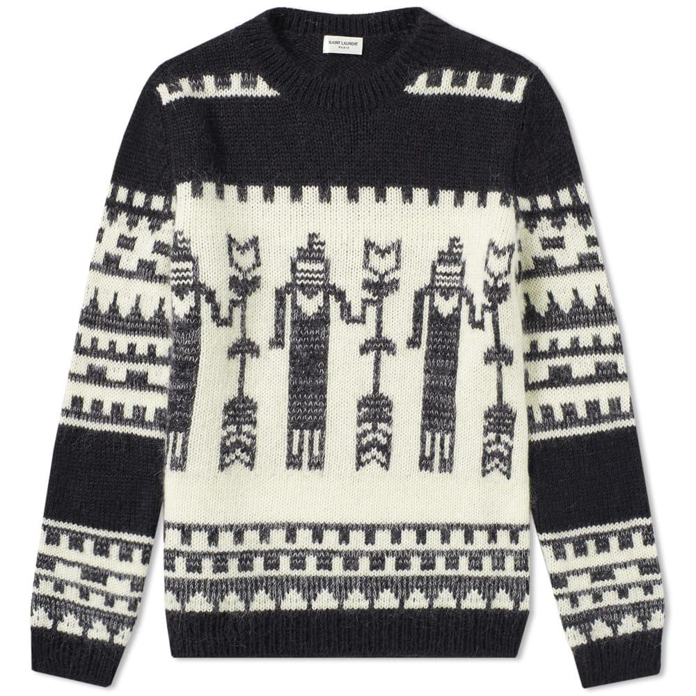 Save Lyst Saint Laurent Men Intarsia In Black For 75 Totem Jumper wzzq4d