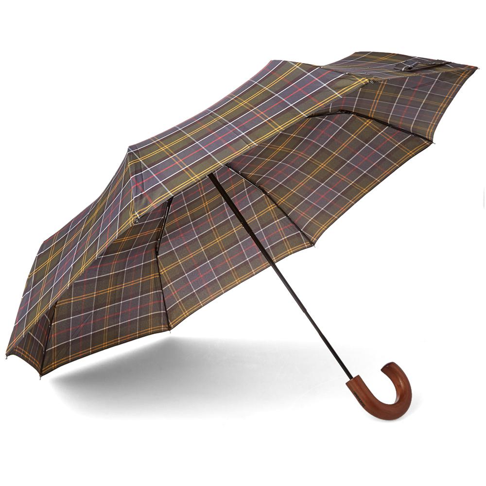 womens green tartan telescopic umbrella
