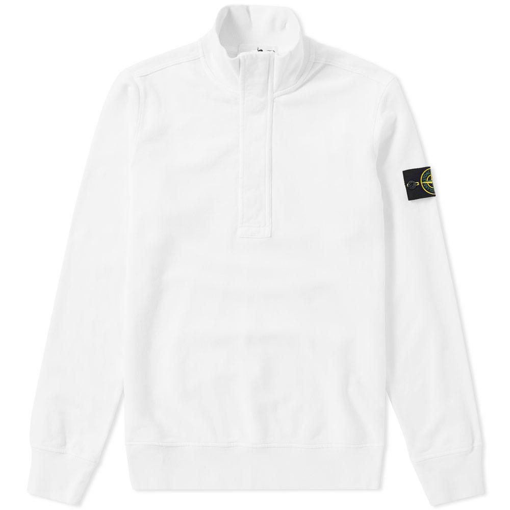 Lyst Stone Island Garment Dyed Half Zip Sweat in White for Men Lyst Stone Island Garment Dyed Half Zip Sweat in White for Men