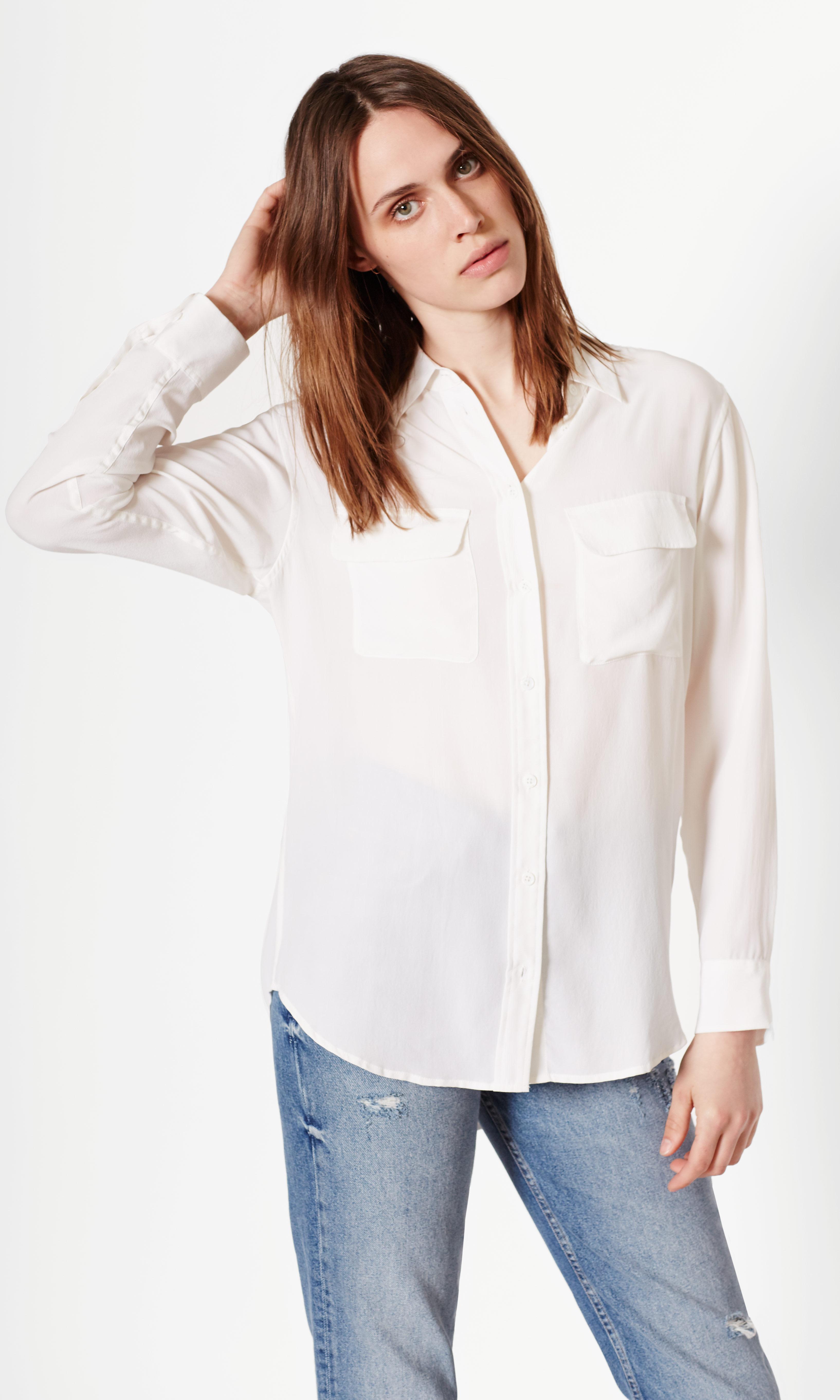 Lyst - Equipment Signature Silk Shirt in White