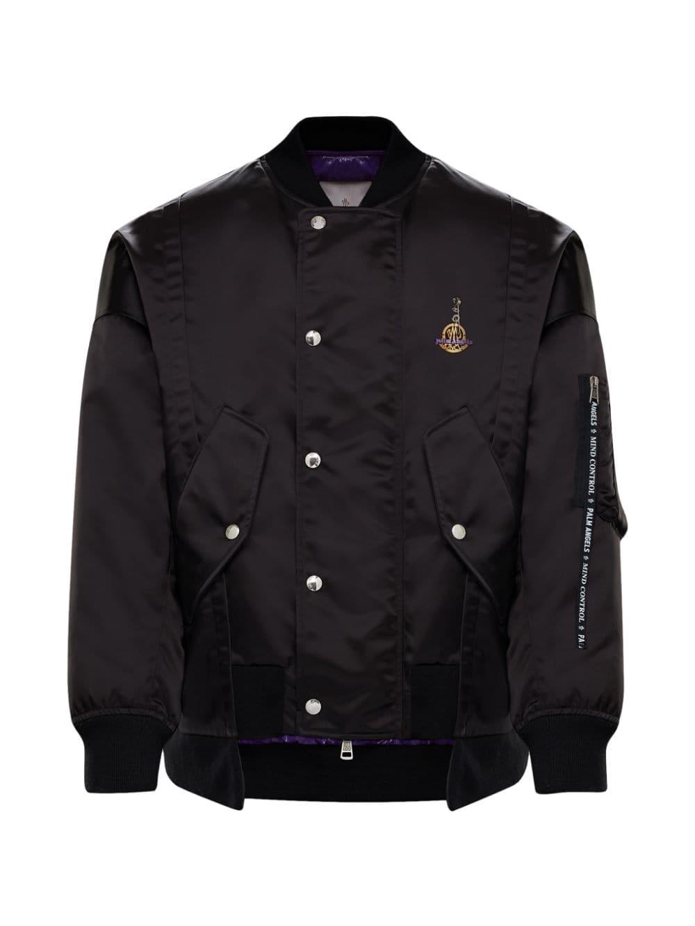 Moncler Genius Moncler Palm Angels Macro-logo Bomber Jacket in Black for Men - Lyst