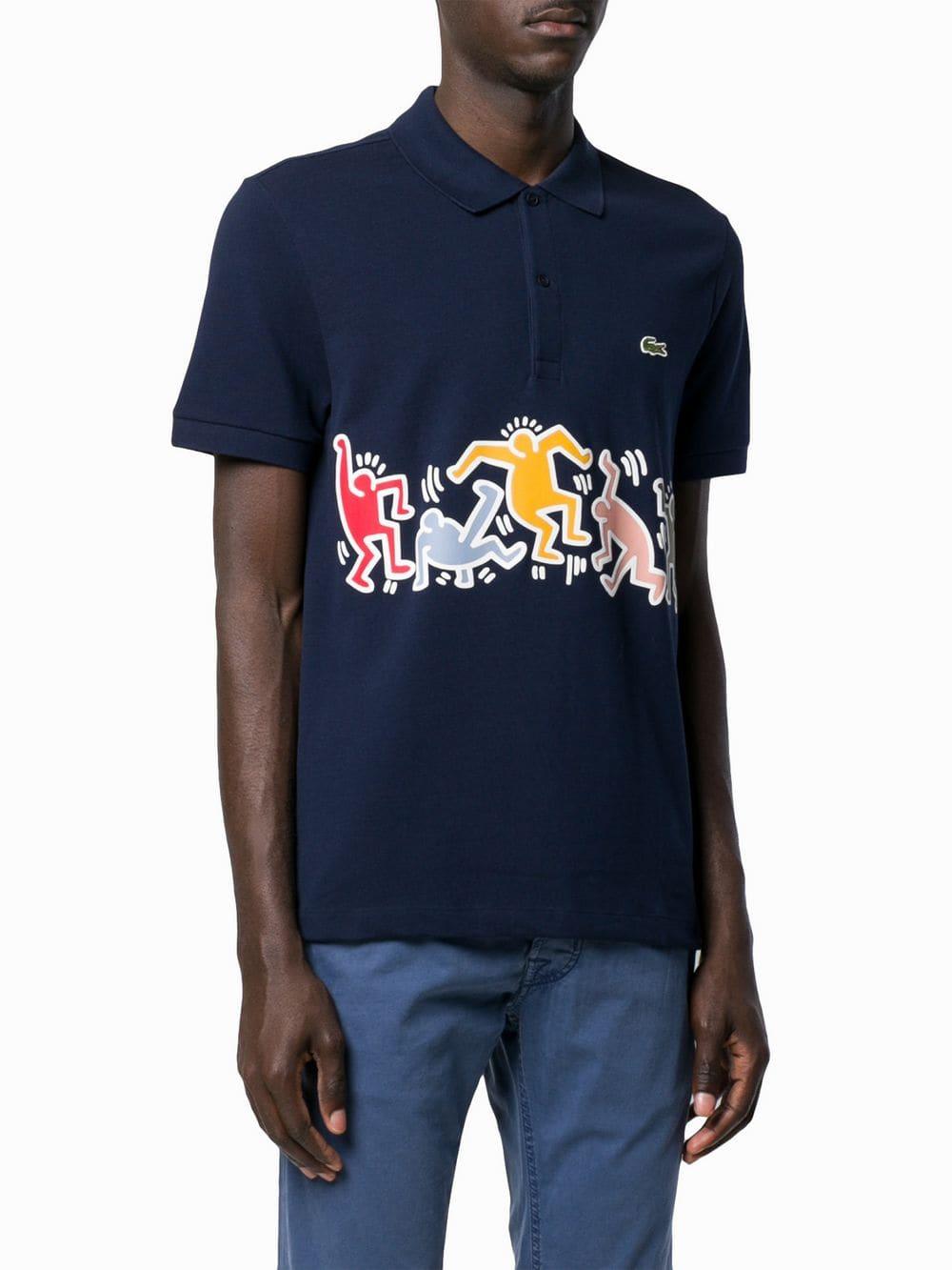 Lacoste X Keith Haring Printed Band Polo Shirt in Blue for Men - Lyst