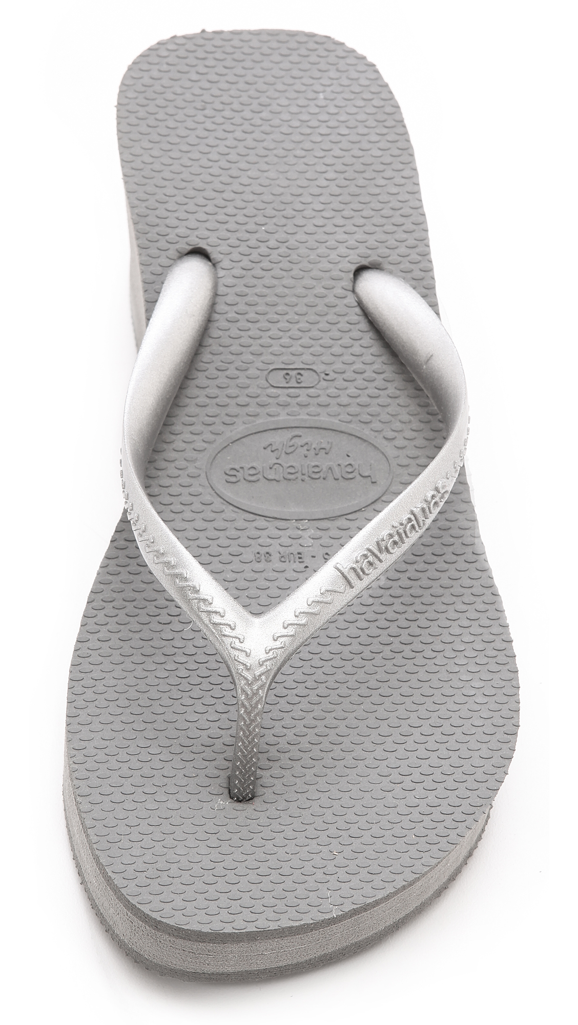 Lyst Havaianas High Fashion Wedge Flip Flops In Gray